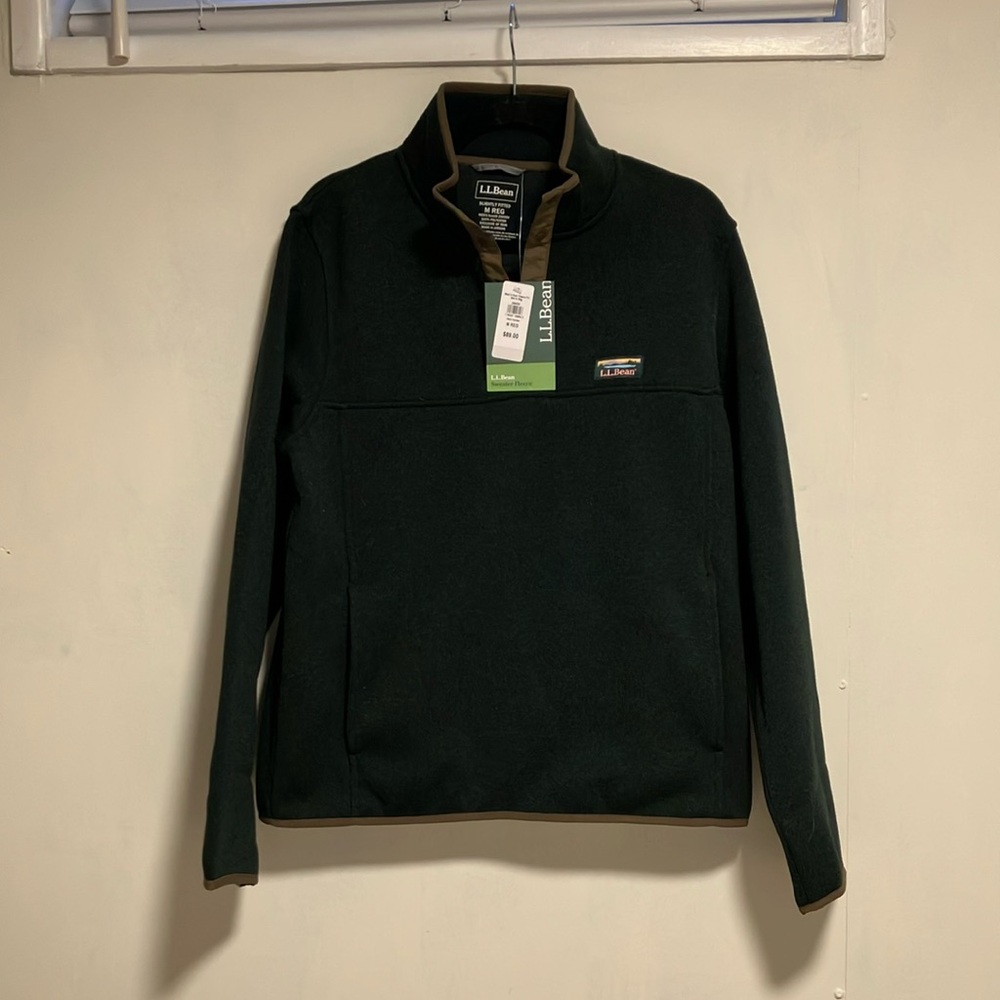 NWT L.L. Bean Slightly Fitted M Reg Dark Hunter Sweater Fleece